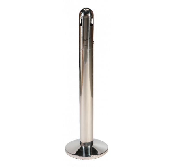 Scrumiera exterioara 3L Dome Stand Alone – inox lucios, design modern, rezistenta la UV si inghet, Probbax