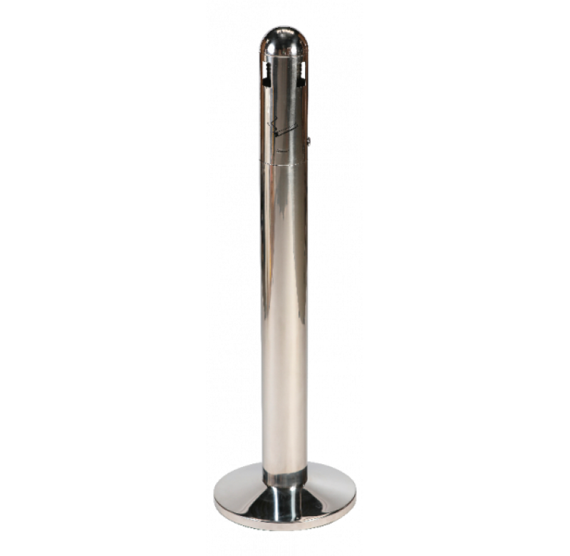 Scrumiera exterioara 3L Dome Stand Alone – inox lucios, design modern, rezistenta la UV si inghet, Probbax