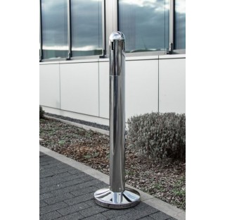 Scrumiera exterioara 3L Dome Stand Alone – inox lucios, design modern, rezistenta la UV si inghet, Probbax