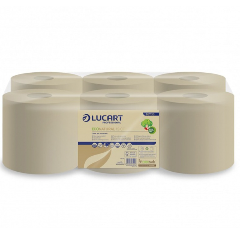 Prosoape hartie derulare centrala, Econatural 19 CF - Lucart, 100 metri 861133 / 44475