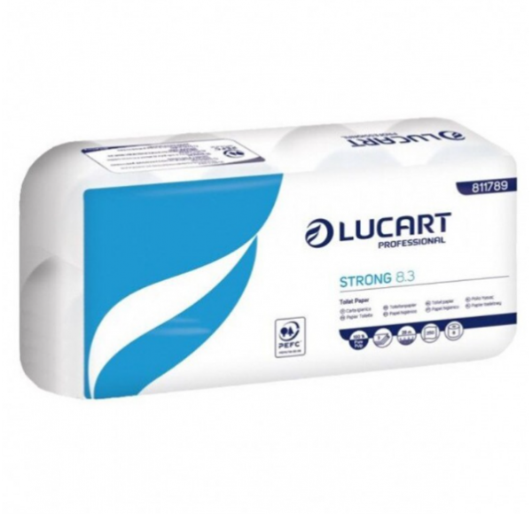 Bax Role hartie igienica Lucart Strong, 3 straturi, 30 m, 8 role/set 811789P Bax Role hartie igienica Lucart Strong, 3 straturi, 30 m, 8 role/set 811789P