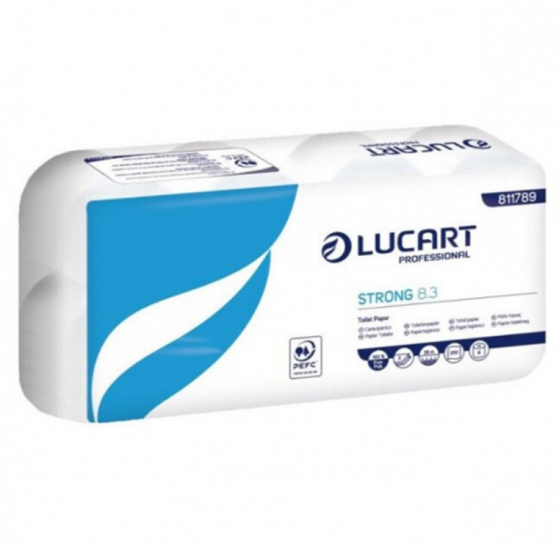 Bax Role hartie igienica Lucart Strong, 3 straturi, 30 m, 8 role/set 811789P