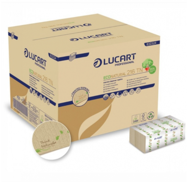 Servetele de masa Lucart Econatural 216TN, 2 str, 150 buc, 24*16 cm 832324