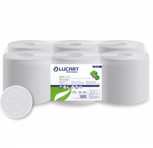 Set 6 role, Prosoape hartie derulare centrala, Lucart Eco19CF -100 m 861081 Set 6 role, Prosoape hartie derulare centrala, Lucart Eco19CF -100 m 861081