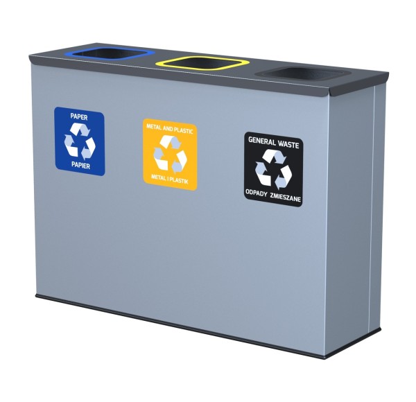 Cos de gunoi pentru colectare selectiva, EKO, 3 x 60 litri Cos de gunoi pentru colectare selectiva, EKO, 3 x 60 litri