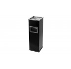 Coș de gunoi rectangular cu scrumieră – Mirage Black 22l