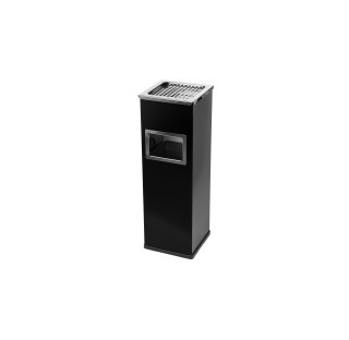 Coș de gunoi rectangular cu scrumieră – Mirage Black 22l