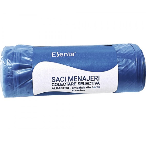 Saci menajeri Esenia 120L 70x108 cm, albastru, 10 bucăți, pentru colectarea selectivă a deșeurilor