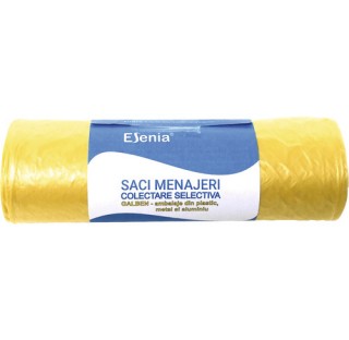 Saci menajeri Esenia 120L 70x108 cm, galben, rolă 10 bucăți, pentru colectarea selectivă a deșeurilor Saci menajeri Esenia 120L 70x108 cm, galben, rolă 10 bucăți, pentru colectarea selectivă a deșeurilor