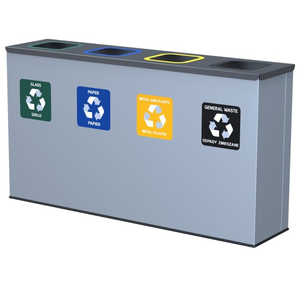 Cos de gunoi pentru colectare selectiva, EKO, 4 x 60 litri Cos de gunoi pentru colectare selectiva, EKO, 4 x 60 litri