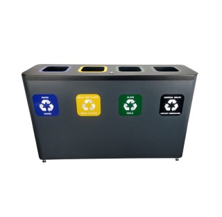 Cos de gunoi pentru colectare selectiva, premium, EKO STAR STATION, 4x60 litri Cos de gunoi pentru colectare selectiva, premium, EKO STAR STATION, 4x60 litri