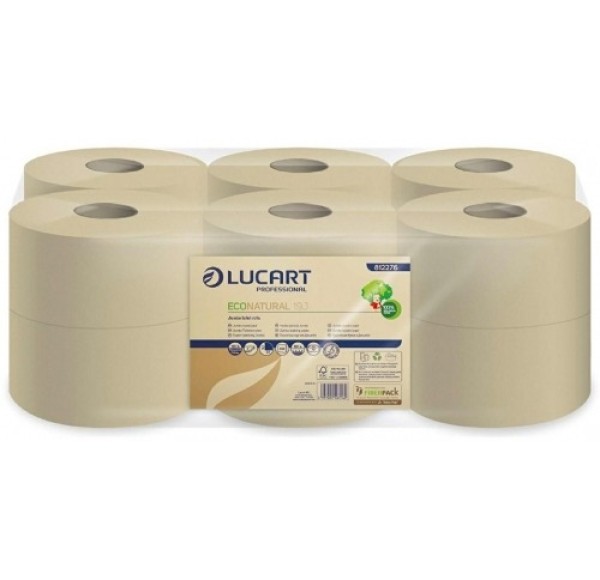 Set 12 role, Hartie igienica jumbo, Lucart Econatural 19J, 160 metri Set 12 role, Hartie igienica jumbo, Lucart Econatural 19J, 160 metri