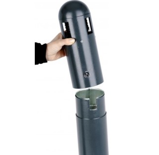 Scrumiera cilindrica tip totem pentru exterior, design modern, otel, rezistenta la UV si inghet, Probbax Scrumiera cilindrica tip totem pentru exterior, design modern, otel, rezistenta la UV si inghet, Probbax