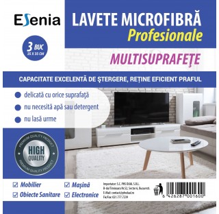 Set 3 lavete universale din microfibra Esenia,  culoare albastra Set 3 lavete universale din microfibra Esenia,  culoare albastra