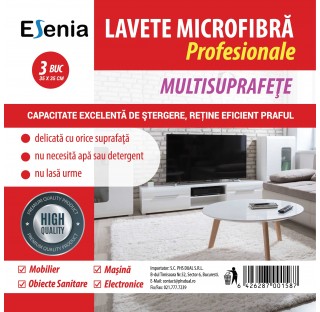 Set 3 lavete universale din microfibra Esenia, culoare rosu Set 3 lavete universale din microfibra Esenia, culoare rosu