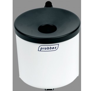 Scrumiera metalica cilindrica, cu montare pe perete PROBBAX, 1.5l, neagra/ rosie