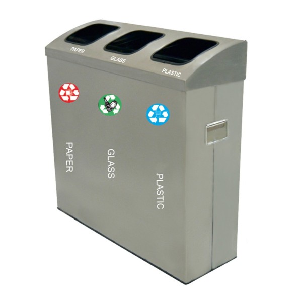 Set 3 cosuri gunoi inox colectare selectiva, cos reciclare gunoi - 3*54 litri Set 3 cosuri gunoi inox colectare selectiva, cos reciclare gunoi - 3*54 litri