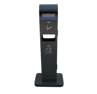 Cos de gunoi cu scrumiera 2L/8L, tip totem, pentru exterior, rezistenta la UV si inghet, Probbax Cos de gunoi cu scrumiera 2L/8L, tip totem, pentru exterior, rezistenta la UV si inghet, Probbax